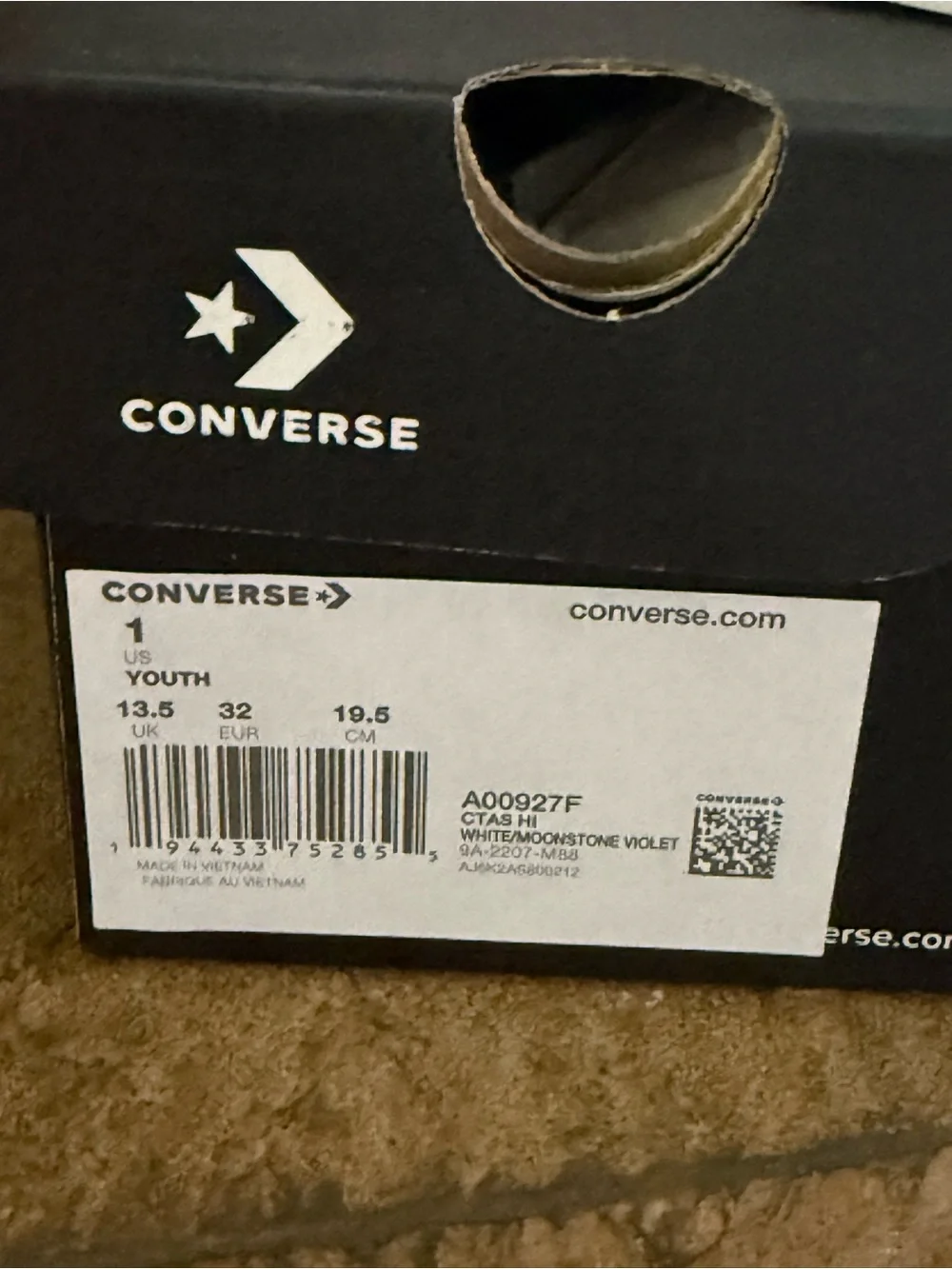 Converse Kids' Unicorn Print High-Top Sneakers - White/Pastel Size 1